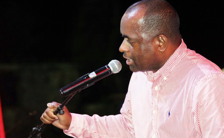 Roosevelt Skerrit addressing supporters