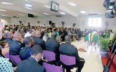 At the funeral service of Bishop Daniel