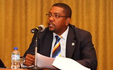 WICB President, Dave Cameron, makes a point during to the media during the Post-Annual General Meeting Media Conference in Trinidad.