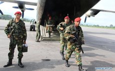 Venezulean soldiers at border with Colombia