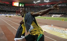 Bolt in winning pose