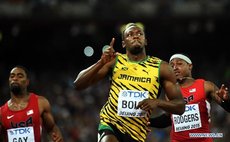 Let the celebration begin: Bolt wins the 100 metres race