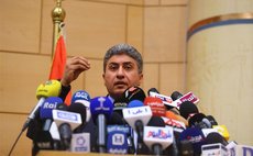 CAIRO, May 20, 2016 (Xinhua) --Egypt's Civil Aviation Minister Sherif Fathy speaks at a press conference in Cairo, Egypt, on May 19, 2016