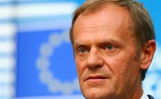 European Council President Donald Tusk attends a press conference at the EU headquarters in Brussels, Belgium, June 28, 2016. 