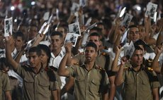 People take part in the tribute event to Cuban revolutionary leader Fidel Castro at Revolution Square, in Havana, Cuba, on Nov. 29, 2016. (Xinhua/David de la Paz)