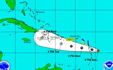 Track of Tropical Storm Danny