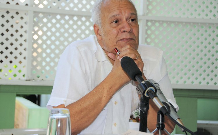 Businessman and journalist Parry Bellot speak at a press conference