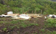 Demolished building at Canefield East