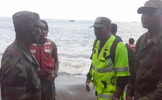 Dr Kenneth Darroux on the shore of Petite Savanne where residents were being evacuated