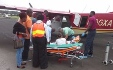 Patrick John is being taken by air ambulance to Martinique