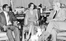 Henry"Babs" Dyer, left and Prresident of Venezuela (See story for Complete caption)