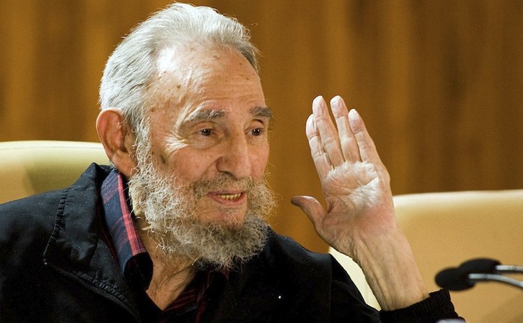 HAVANA, Aug. 14, 2013 (Xinhua) -- Image taken on Feb. 10, 2012 shows Cuban leader Fidel Castro speaking during a meeting in Havana, Cuba. 