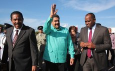 President Savarin,right, President Maduro, centre and Prime Minister Skerrit (Government of Dominica Photo)