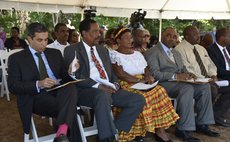 President Charles Savarin and other officials at the Cabrits project groundbreaking ceremony