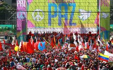 Pro- government demonstrators in Venezeula