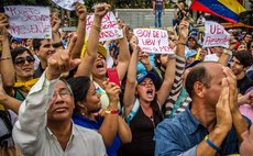 Protestors in Caracas Venezuela