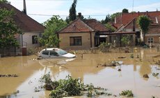 OBRENOVAC, May 19, 2014 (Xinhua) -- Picture taken on May 19, 2014 shows the flooded area at the centre of the town of Obrenovac, some 30 kilometres southwest of Belgrade, Serbia