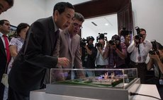 CARACAS, June 29, 2014 (Xinhua) -- Chinese Ambassador to Venezuela Zhao Rongxia (L) and Venezuelan Chancellor Elias Jaua (2nd L) attend the opening ceremony of the photo exhibition