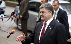 BRUSSELS, Aug. 30, 2014 (Xinhua) -- Ukrainian President Petro Poroshenko at European Council headquarters ahead of the European Union (EU) special summit in Brussels, Belgium