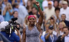 NEW YORK, Sept. 8, 2014 (Xinhua) -- Serena Williams of the United States celebrates after the women's singles final match against Caroline Wozniacki of Denmark at the 2014 U.S