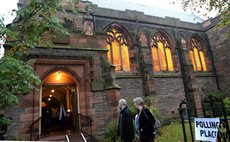 EDINBURGH, Sept. 18, 2014 (Xinhua) -- Photo taken on Sept. 18, 2014 shows a polling place for the Scottish independence referendum in Edinburgh, Britain. 