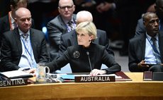 NEW YORK, Sept. 19, 2014 (Xinhua) -- Australian Foreign Minister Julie Bishop attends a UN Security Council meeting on the situation of Iraq, at the UN headquarters in New York, on Sept. 19, 2014.  