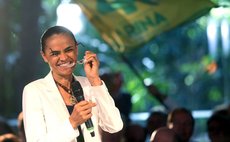 SAO PAULO, Oct. 1, 2014 (Xinhua) -- Presidential candidate of the Brazilian Socialist Party, Marina Silva, takes part in a campaign event in Sao Paulo, Brazil, on Sept. 30, 2014. 