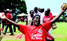 A happy supporter at a DLP Delegates Conference