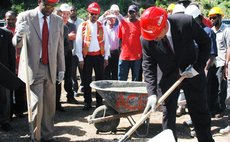 Prime Minister Skerrit and Venezeulan officials at the opening of the Petro Caribe plant
