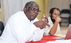 Lawyer Elue Charles at a Electoral Reform Group meeting