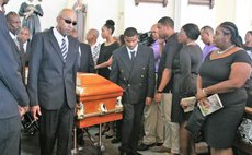 At the Ava McIntyre funeral on 3 April 2019 Roseau Catholic Church