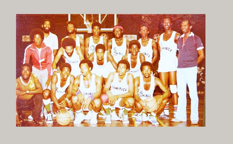 Dominica's team at the inaugural CARICOM basketball championship