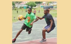 Action in local half-court game. Photo Courtesy DABA Facebook Page