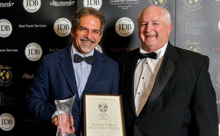 Gregor Nassief is photographed with Brian Froelich, Chairman and Owner of JDB Fine Hotels & Resorts