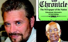 Jones,left, and Baron. The Chronicle masthead