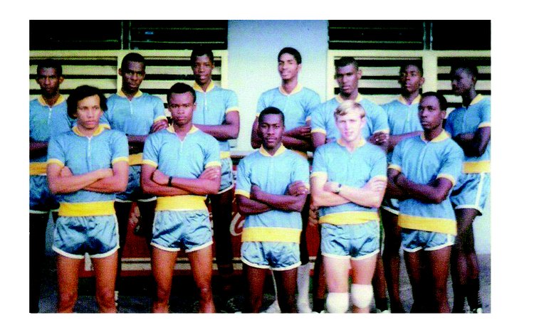 DA's 2nd Island Team, 1968. L-R Back-: W. LeBlanc, G. Daniel, B. Thomas, P. Pemberton, B. Hector, A. St. Hilaire, C. Jno. Baptiste. Front:  G. LaRocque, M. Zamore, A. Loblack, Murray, H. Thomas