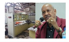 Billy Doctrove and part of his damaged house