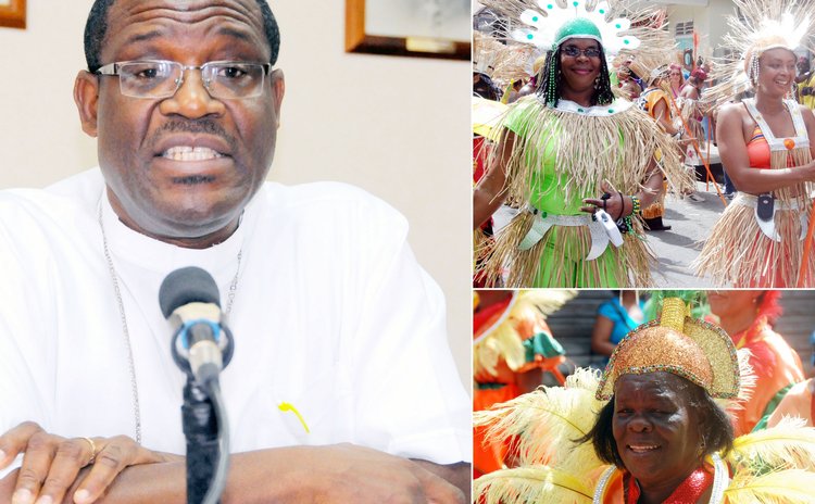 Bishop  Gabriel Malzaire and carnival lovers