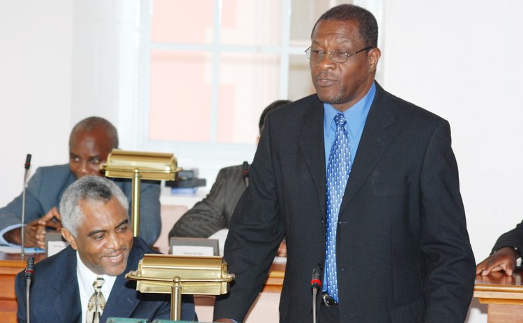 Edison James addressing parliament in 2007
