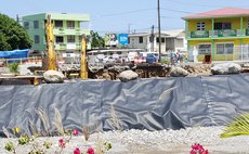 Construction of the Roseau West Bridge in progress