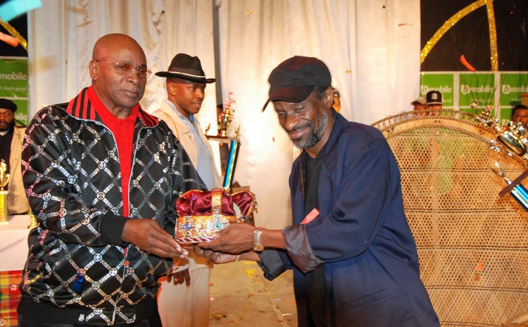 Two great Calypsonians: Pat, the writer, left, and the Mighty Sparrow