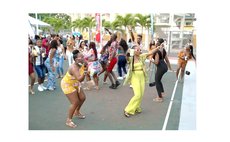 People enjoy Vacc-Mas at the Windsor Park Stadium