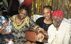 Centenarian Ma Jazz in the company of relatives and friends