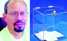 Steven LaRocque and example of transparent ballot box