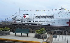 Chinese medical ship at the Roseau Cruise Ship Berth