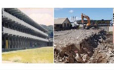 The old DGS building and the site where it stood