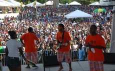 Musicians play at Botanic Gardens in Roseau, Dominica