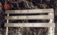 Sign at the enterance of the Kalinago Territory