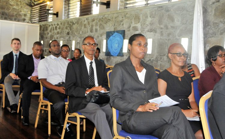 OECS Health officials at a meeting at the Fort Young Hotel