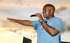 UWP political leader Lennox Linton at a UWP pre-election rally  at Pottersville in 2014